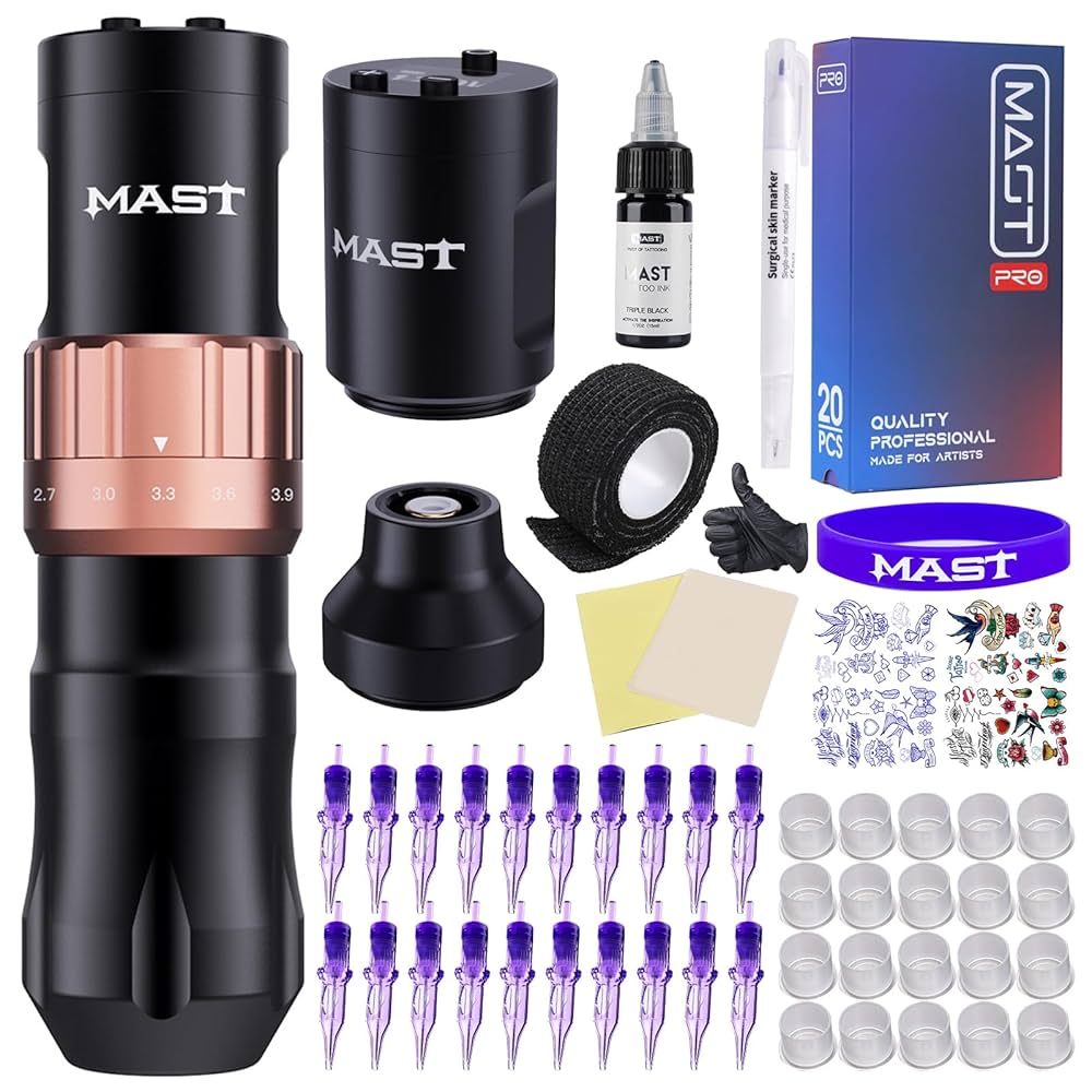 Mast Wireless　tattoo machine set　刺青 Amazon.com: Mast Flip Complete Tattoo Kit -Wireless